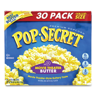 GRR22000633 Microwave Popcorn, Movie Theater Butter, 3 oz Bags, 30/Carton