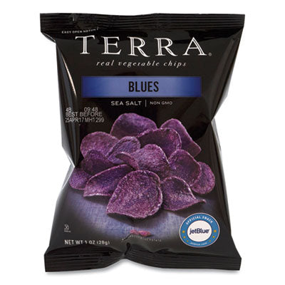 GRR20902474 Real Vegetable Chips Blue, Blues Sea Salt, 1 oz Bag, 24 Bags/Box