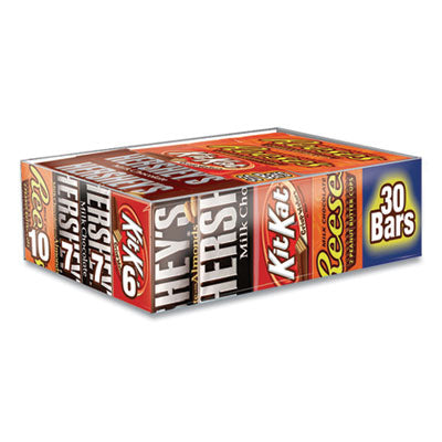 GRR24600031 Full Size Chocolate Candy Bar Variety Pack, Assorted 1.5 oz Bar, 30 Bars/Box