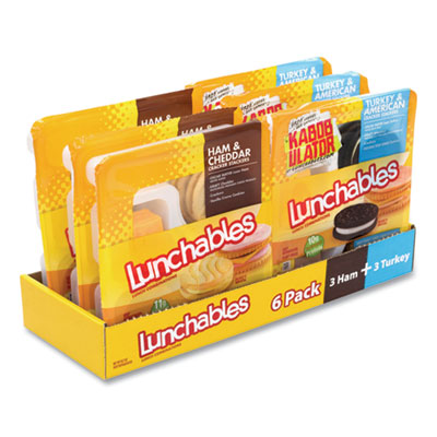 GRR90200011 Lunchables Variety Pack, Turkey/American and Ham/Cheddar, 6/Carton