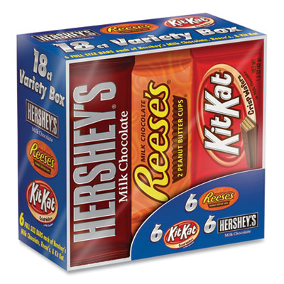 GRR24600349 Full Size Chocolate Candy Bar Variety Pack, Assorted 1.5 oz Bar, 18 Bars/Carton