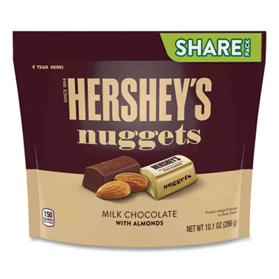 GRR24600442 Nuggets Share Pack, Milk Chocolate with Almonds, 10.1 oz Bag, 3/Pack