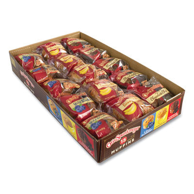 GRR90000067 Muffins Variety Pack, Assorted Flavors, 4 oz Pack, 15 Packs/Carton