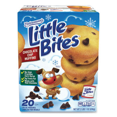 GRR90000016 Little Bites Muffins, Chocolate Chip, 1.65 oz Pouch, 20 Pouches/Carton