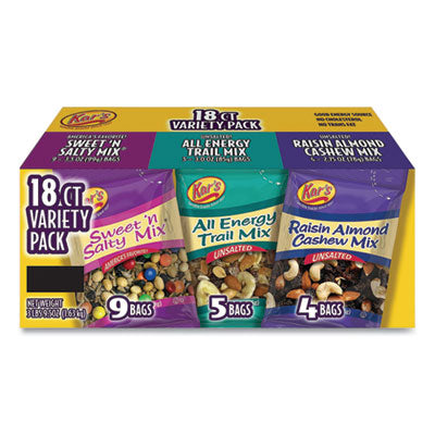 GRR28800004 Trail Mix Variety Pack, Assorted Flavors, 18 Packets/Carton