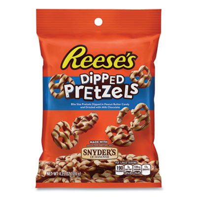 GRR24600288 Dipped Pretzels, 4.25 oz Bag, 4/Carton