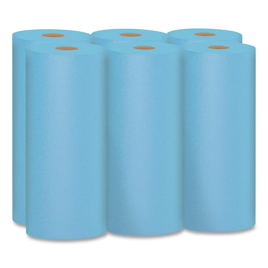 KIM75180 Shop Towels, 1-Ply, 10.4 x 11, Blue, 55/Roll, 6 Rolls/Pack