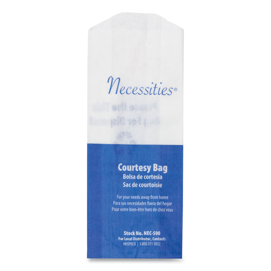 HOSNEC500 Feminine Hygiene Convenience Disposal Bag, 3" x 1.5" x 7.75", White, 500/Carton