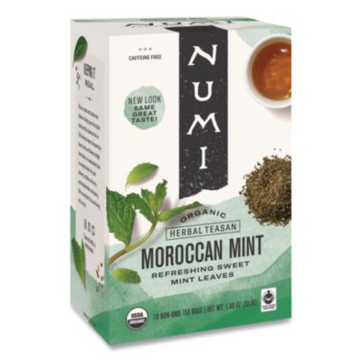 NUM10104 Organic Teas And Teasans, 1.4 Oz, Moroccan Mint, 18/box