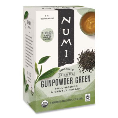NUM10109 Organic Teas And Teasans, 1.27 Oz, Gunpowder Green, 18/box