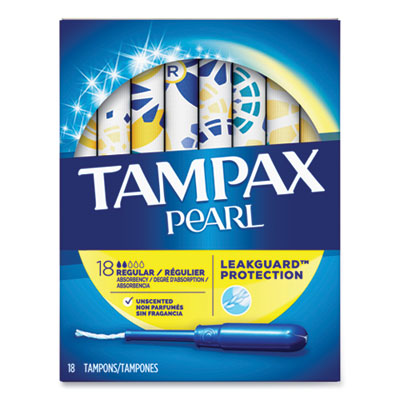 PGC00454 Pearl Tampons, Regular, 18/box PROCTER & GAMBLE