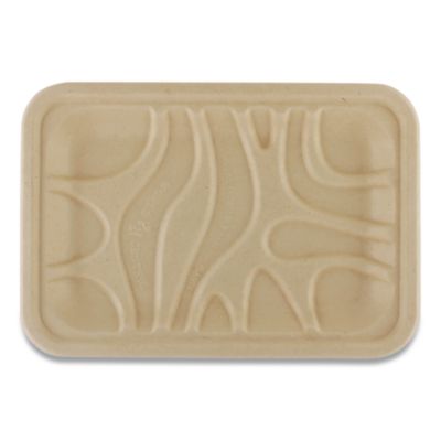 WORTRSC2SLLF Laminated Fiber Meat and Produce Trays, PLA Lined, PFAS Free, 8.2 x 5.7 x 0.7, Natural, Paper, 500/Carton