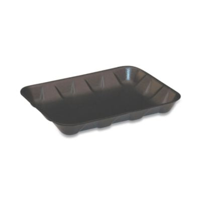 PCT51P904D Supermarket Tray, #4D, 9.58 x 7.08 x 1.25, Black, Foam, 400/Carton