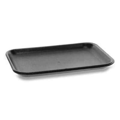 PCT51P902S Supermarket Tray, #2, 8.38 x 5.88 x 0.69, Black, Foam, 500/Carton