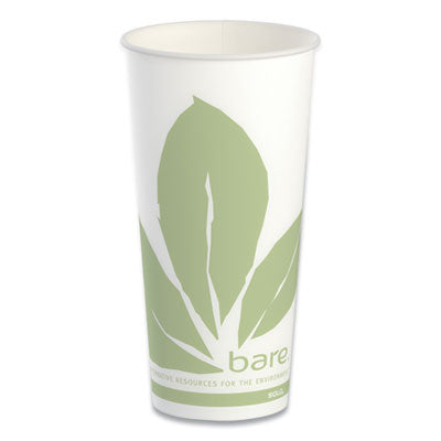 SCCRS22BBJD110 Bare Eco-Forward Paper Cold Cups, 22 oz, Green/White, 50/Sleeve, 20 Sleeves/Carton