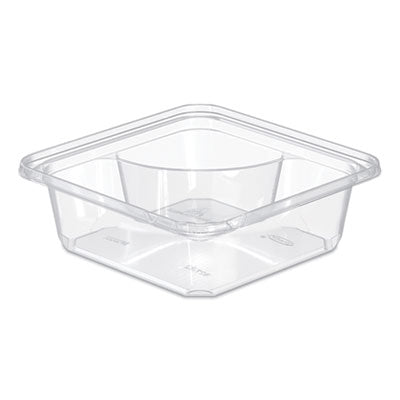 DCCSBTG2 TamperGuard Snack Boxes, 2 Compartments, 6.3 x 6.3 x 2.1, Clear, Plastic, 300/Carton