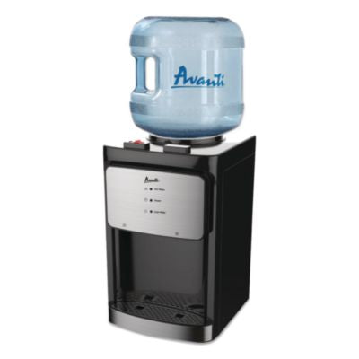 AVAWDT40Q3SIS Counter Top Thermoelectric Hot and Cold Water Dispenser, 3 gal to 5 gal, 12 x 13 x 20, Black/Stainless Steel