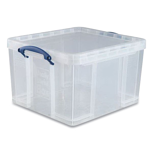 RUA42LCL Snap-Lid Storage Bin, 11.09 Gal, 17.31" X 20.5" X 12.25", Clear/blue