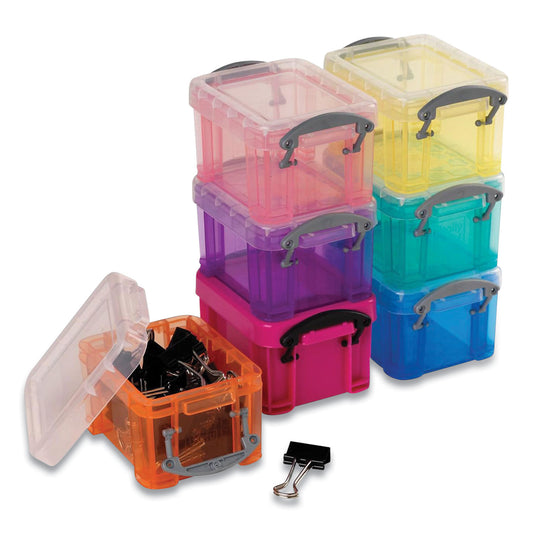 RUA014MIXEDCOLS Snap-Lid Storage Bin, 3.84 oz, 1.75 x 2.25 x 1.5, Randomly Assorted Colors