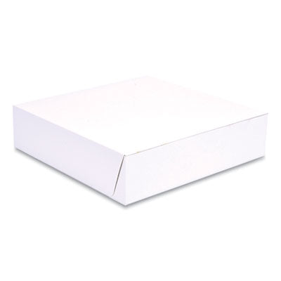 SCH1569 White One-Piece Non-Window Bakery Boxes, 10 x 10 x 2.5, White, Paper, 250/Bundle