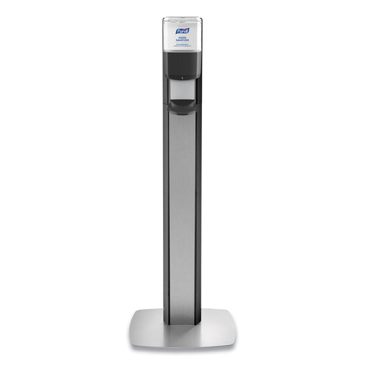 GOJ7318DSSLV Messenger Es8 Silver Panel Floor Stand With Dispenser, 1,200 Ml, 16.75 X 6 X 40, Silver/graphite