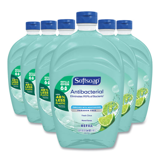 CPC45991 Antibacterial Liquid Hand Soap Refill, Fresh Scent, 50 oz, Green, 6/Carton