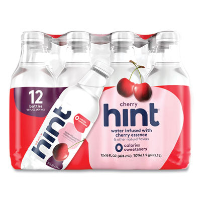 HIN00157 Flavored Water, Cherry, 16 Oz Bottle, 12 Bottles/carton HINT, INC.