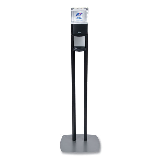 GOJ7218DS Es8 Hand Sanitizer Floor Stand With Dispenser, 1,200 Ml, 13.5 X 5 X 28.5, Graphite/silver