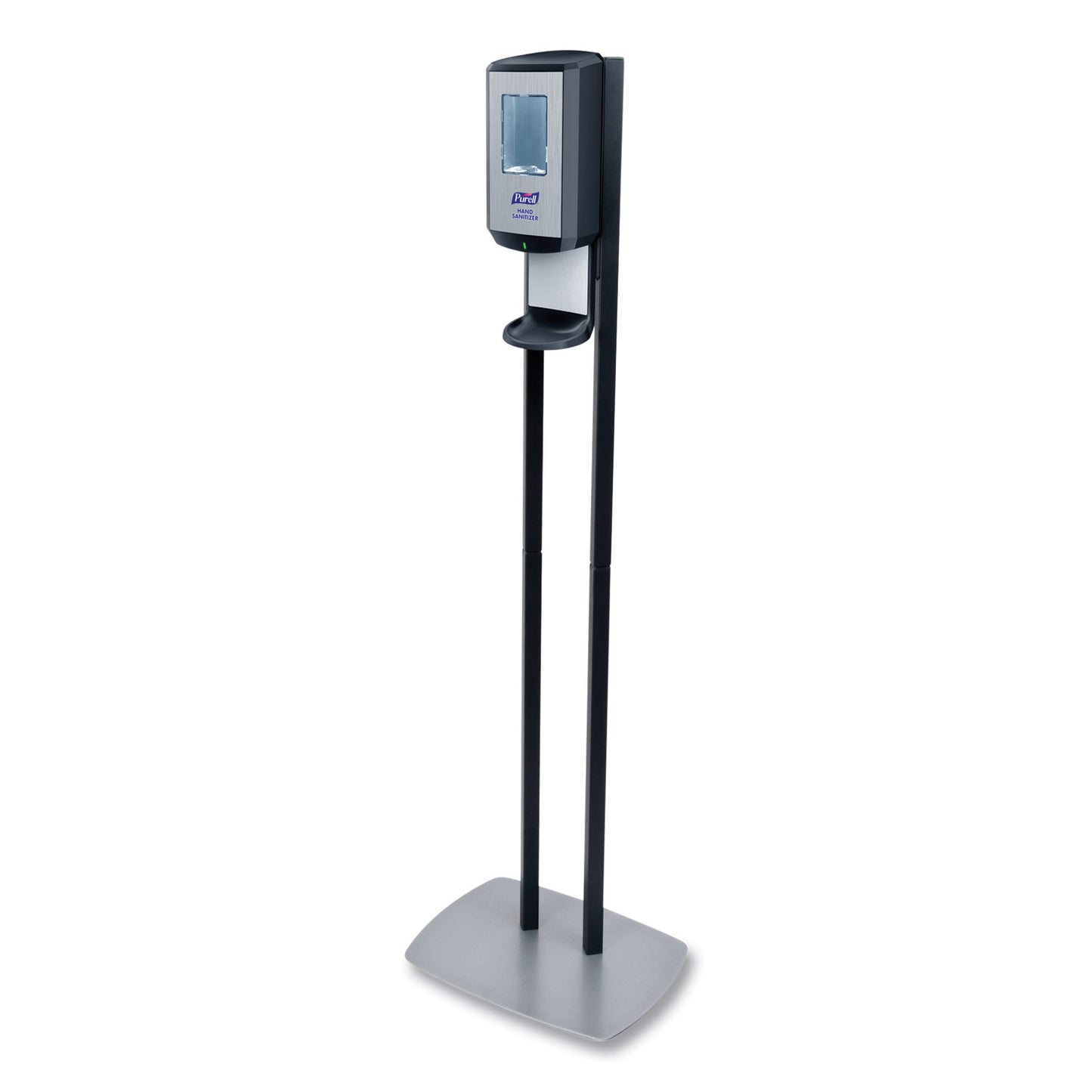 GOJ7416DS Cs6 Hand Sanitizer Floor Stand With Dispenser, 1,200 Ml, 13.5 X 5 X 28.5, Graphite/silver
