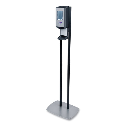 GOJ7416DS Cs6 Hand Sanitizer Floor Stand With Dispenser, 1,200 Ml, 13.5 X 5 X 28.5, Graphite/silver