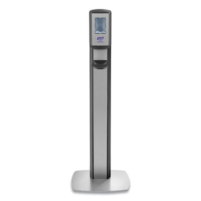 GOJ7518DSSLV Messenger Cs8 Silver Panel Floor Stand With Dispenser, 1,200 Ml, 15.13 X 16.62 X 52.68, Graphite/silver