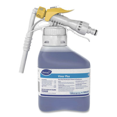 DVO101102925 Virex Plus One-Step Disinfectant Cleaner and Deodorant, 1.5 L Closed-Loop Plastic Bottle, 2/Carton DIVERSEY