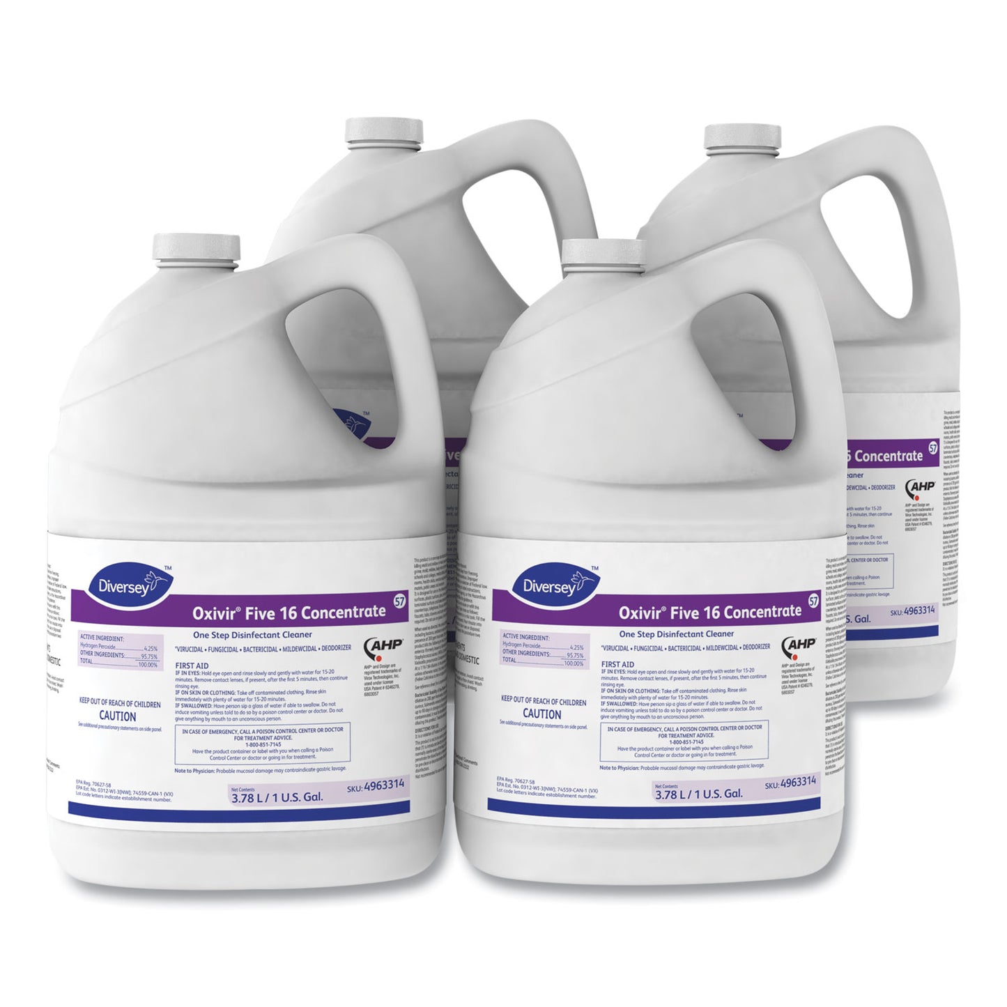 DVO4963314 Five 16 One-Step Disinfectant Cleaner, 1 Gal Bottle, 4/carton
