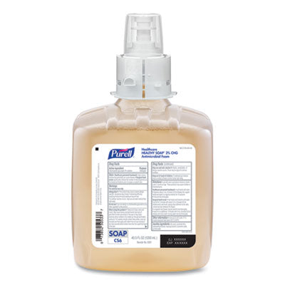 GOJ658102CT Healthcare HEALTHY SOAP 2% CHG Antimicrobial Foam Refill, For CS6 Dispensers, Fragrance-Free, 1,200 mL, 2/Carton
