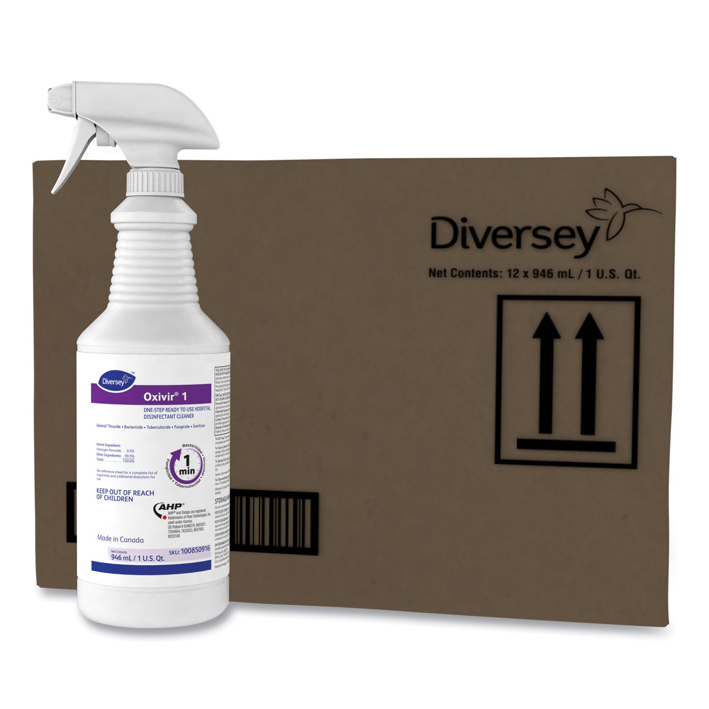 DVO100850916 Oxivir 1 Rtu Disinfectant Cleaner, 32 Oz Spray Bottle, 12/carton