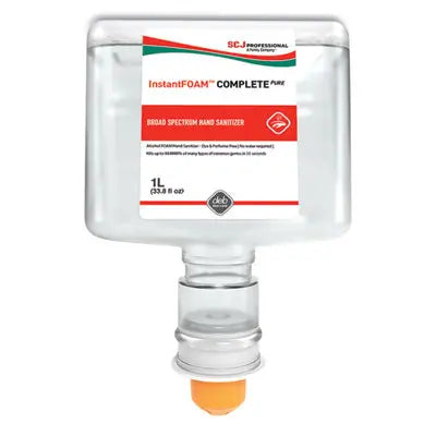 SJNIFC1TF InstantFOAM COMPLETE PURE Alcohol Hand Sanitizer, 1 L Refill, Fragrance-Free, 3/Carton SC JOHNSON