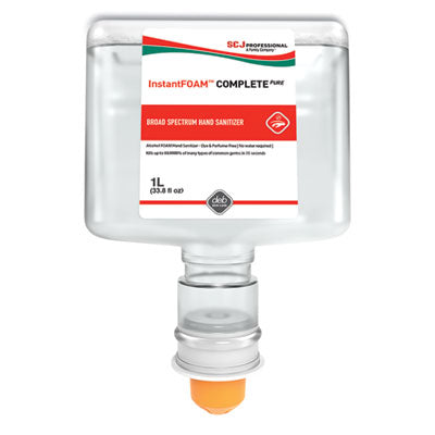 SJNIFC1TF InstantFOAM COMPLETE PURE Alcohol Hand Sanitizer, 1 L Refill, Fragrance-Free, 3/Carton SC JOHNSON