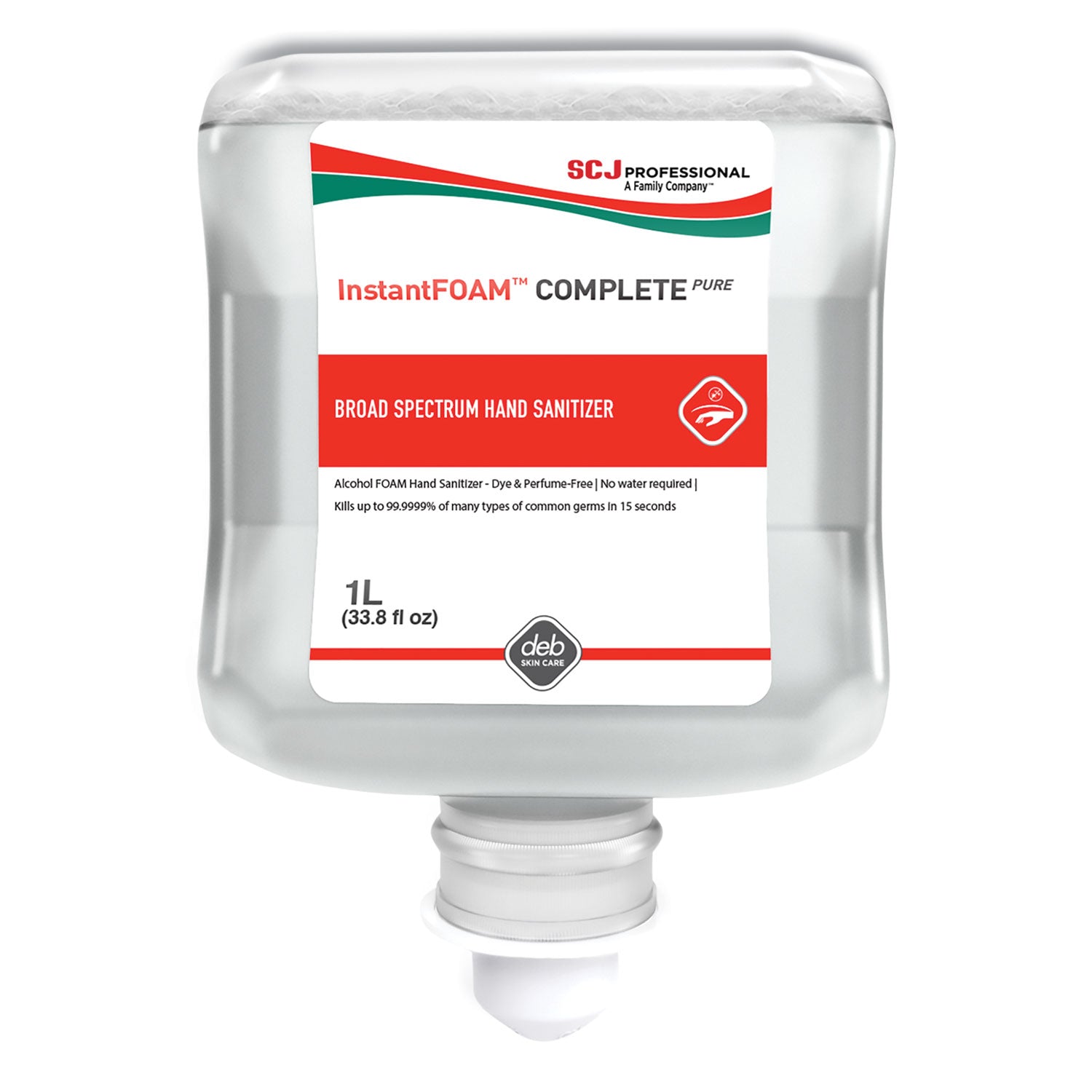 SJNIFC1L InstantFOAM COMPLETE PURE Alcohol Hand Sanitizer, 1 L Refill, Fragrance-Free, 6/Carton SC Johnson Professional