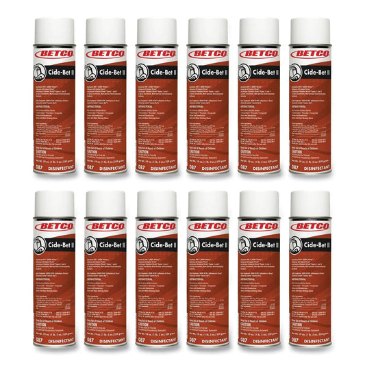 BET0872300 Cide-Bet II Aerosol Disinfectant Spray, Floral Scent, 19 oz Aerosol Spray, 12/Carton Betco