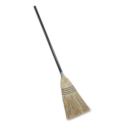 QCK9316 Bulldozer Heavy-Duty Outdoor Broom, Natural-Fiber Bristles, 54" Overall Length, Black/natural