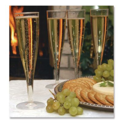 TBL0244Z Plastic Champagne Glasses, 5 Oz, Clear, 10/pack