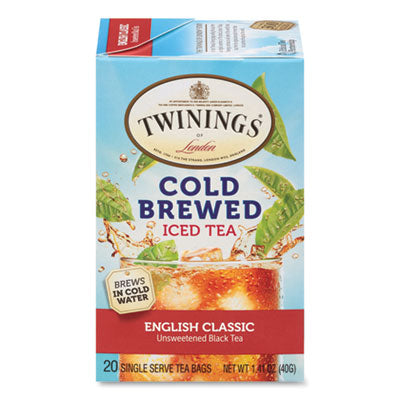 TWG51331 Cold Brew Iced Tea Bags, English Classic, 0.07 Oz Tea Bag, 20/box TWININGS NORTH AMERICA INC