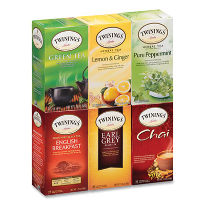 TWG54191 Tea Bags, Assorted, 25/box TWININGS NORTH AMERICA INC