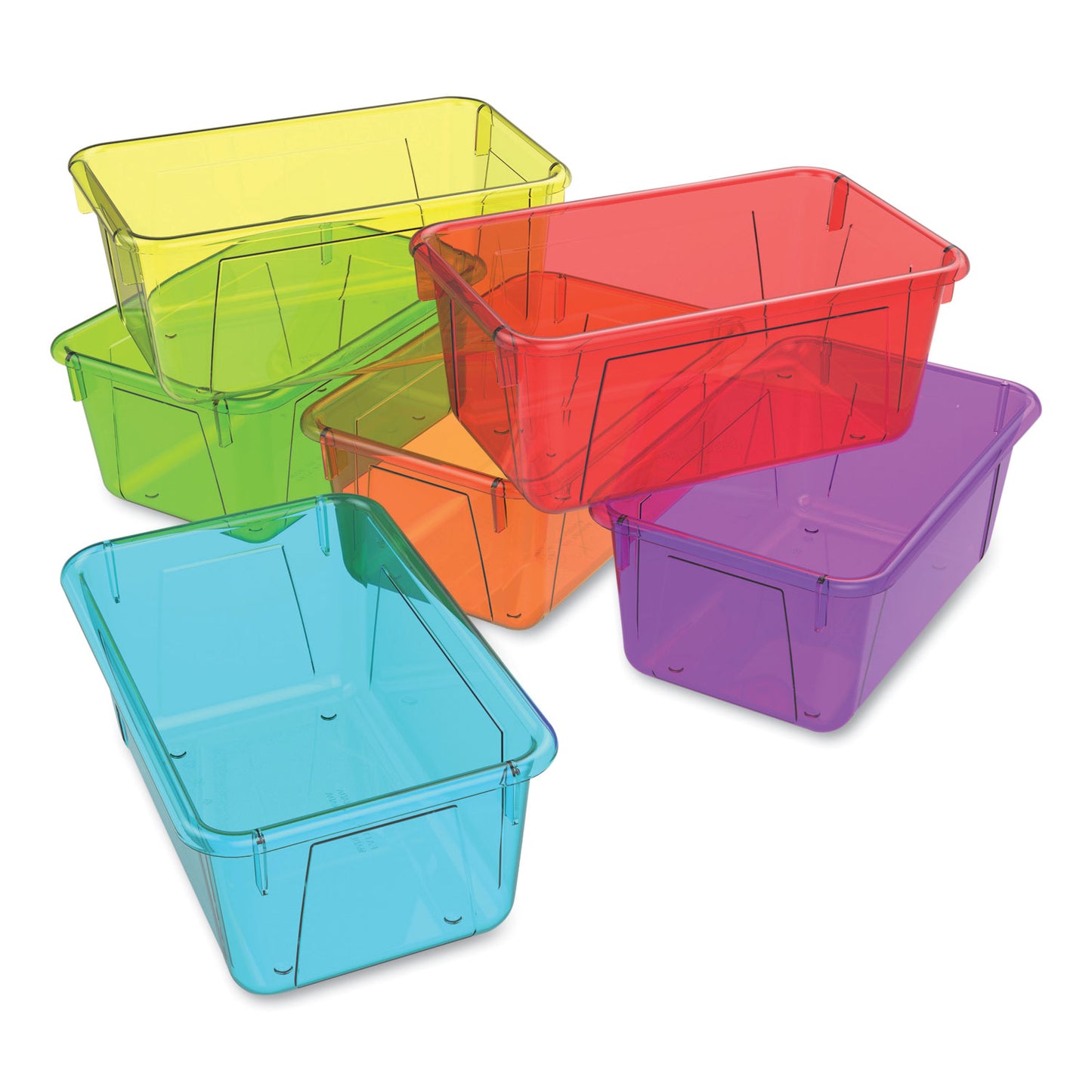 STX62490U05C Cubby Bins, 12.2" x 7.8" x 5.1", Assorted Candy Colors, 5/Carton