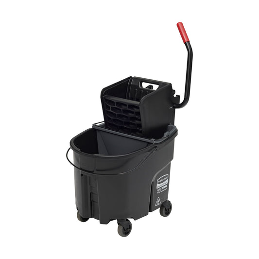 RCPFG1863896 Wavebrake 2.0 Bucket/wringer Combos, Side-Press, 35 Qt, Plastic, Black