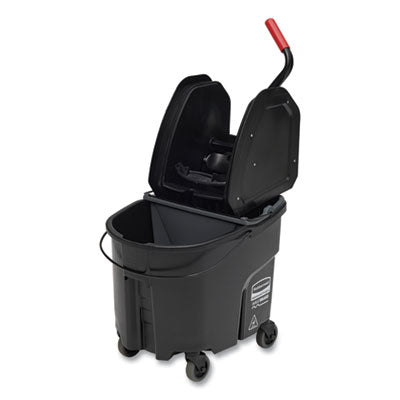 RCPFG1863898 Wavebrake 2.0 Bucket/wringer Combos, Down-Press, 35 Qt, Plastic, Black