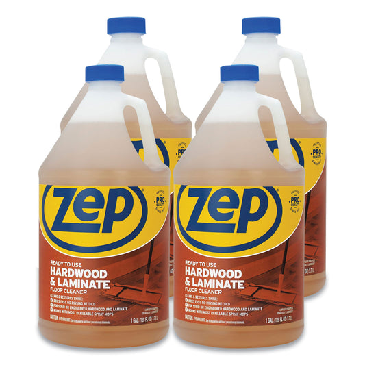 ZPEZUHLF128CT Hardwood And Laminate Cleaner, Fresh Scent, 1 Gal, 4/carton