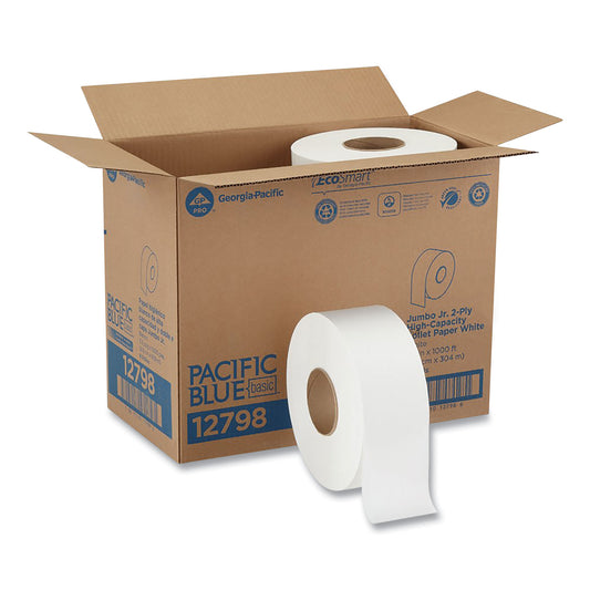 GPC12798 envision Jumbo Jr. Bathroom Tissue Roll, Septic Safe, 2-Ply, 3.3" x 1,000 ft, White, 8 Rolls/Carton