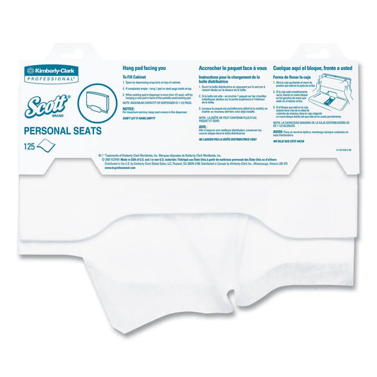 KCC07410PK Personal Seats Sanitary Toilet Seat Covers, 15 X 18, White, 125/pack Scott