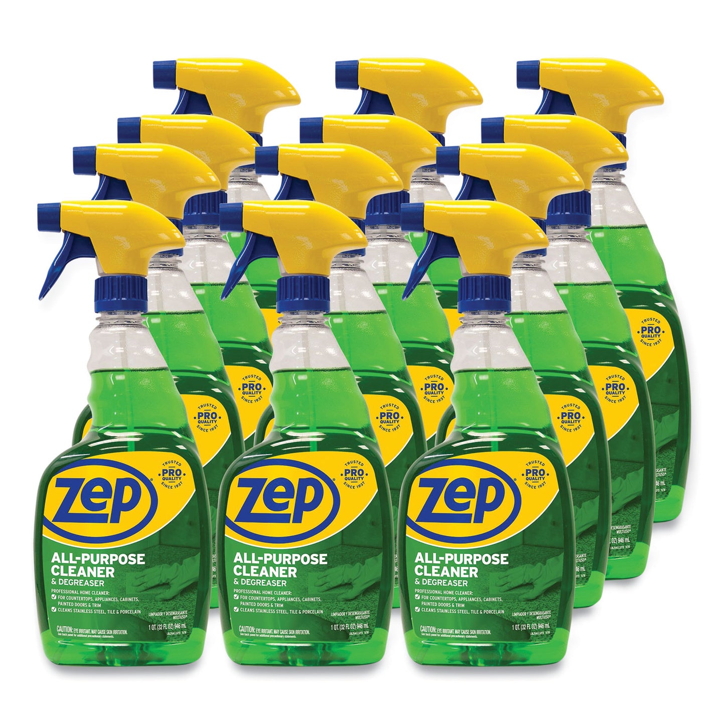 ZPEZUALL32CT All-Purpose Cleaner And Degreaser, Fresh Scent, 32 Oz Spray Bottle, 12/carton